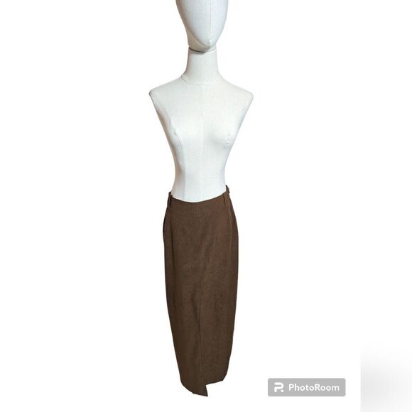 Ingenuity Vintage Faux Suede Brown Maxi Skirt - Picture 5 of 7